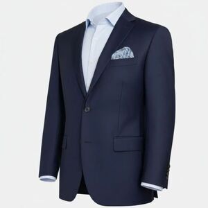TOMMY HILFIGER Mens Blazer Sport Coat 2-Button Jacket 44R Navy Wool Blend